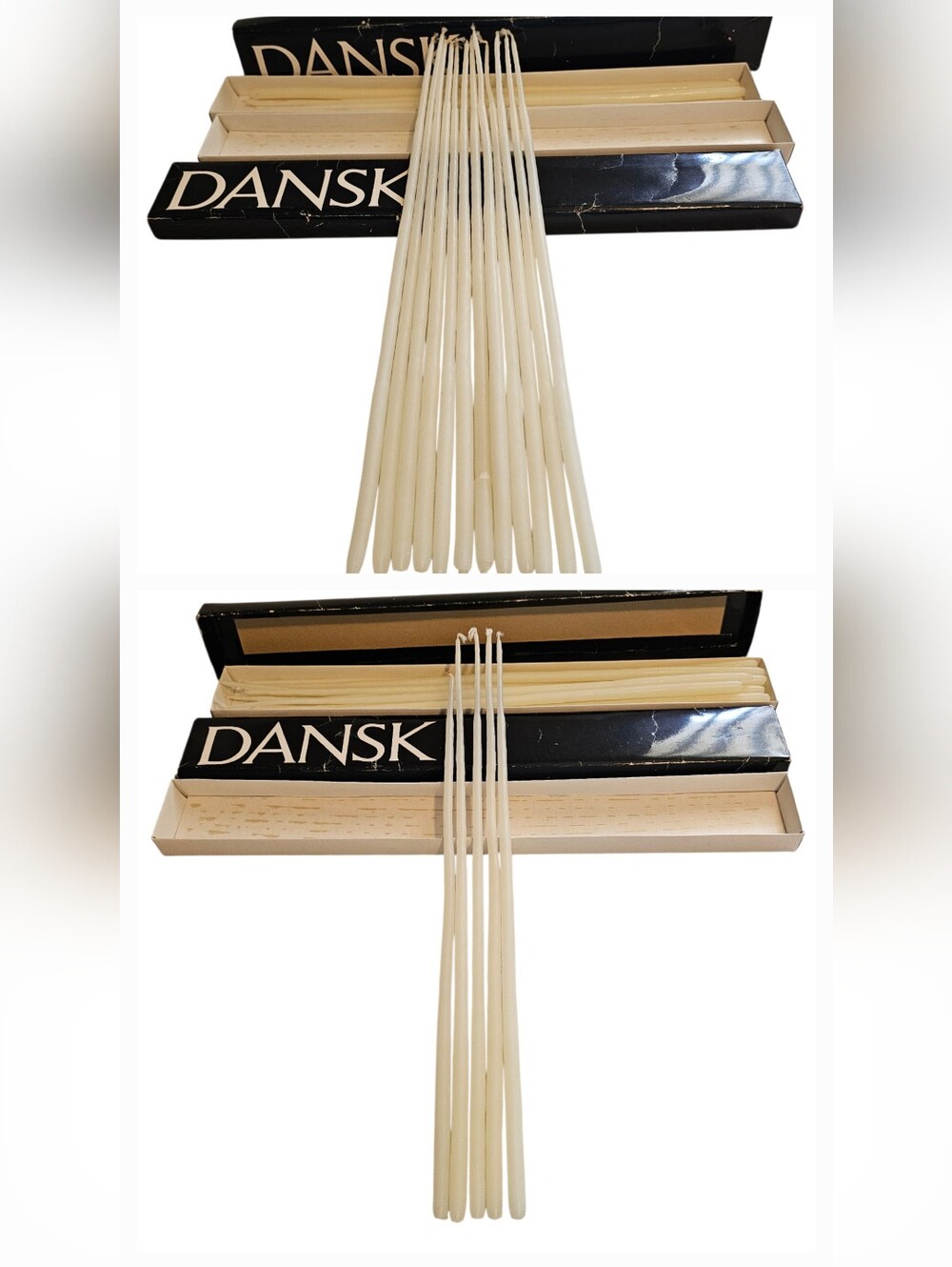 VTG Dansk Tiny Taper Candles White 1/4" x 15" Lot of 17 Style 01861 MCM​